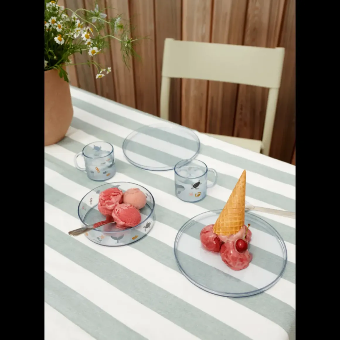 Siva Mønstret Tritan Service Sæt